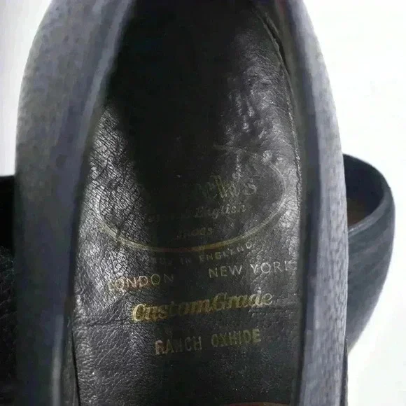 70s CHURCH'S Black Pebbled Ranch Oxhide Leather  Oxford Shoes 10E (11US) England - Picture 6 of 9